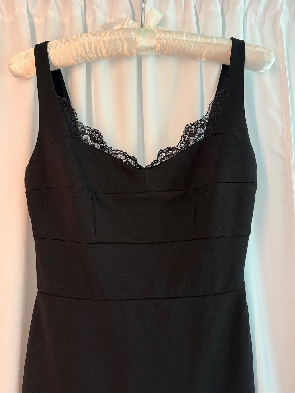 Express Black Lace-Trim Mini Dress - Picture 2 of 8